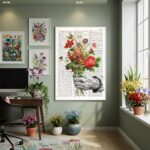 Quadro Decorativo Segurando Flores - 70x50cm