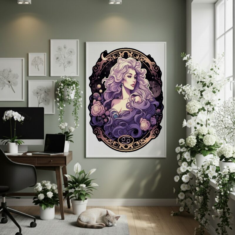 Quadro Decorativo Signo De Câncer - 70x50cm