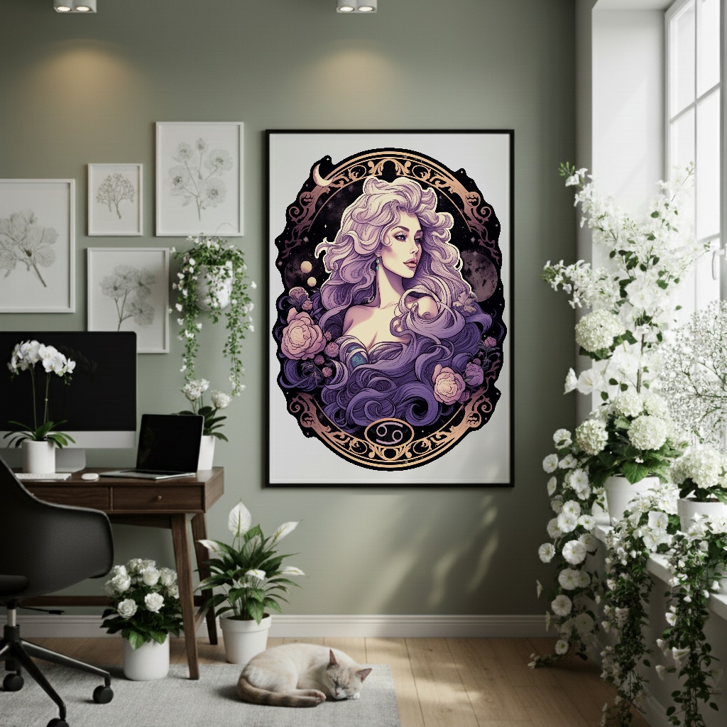 Quadro Decorativo Signo De Câncer - 70x50cm
