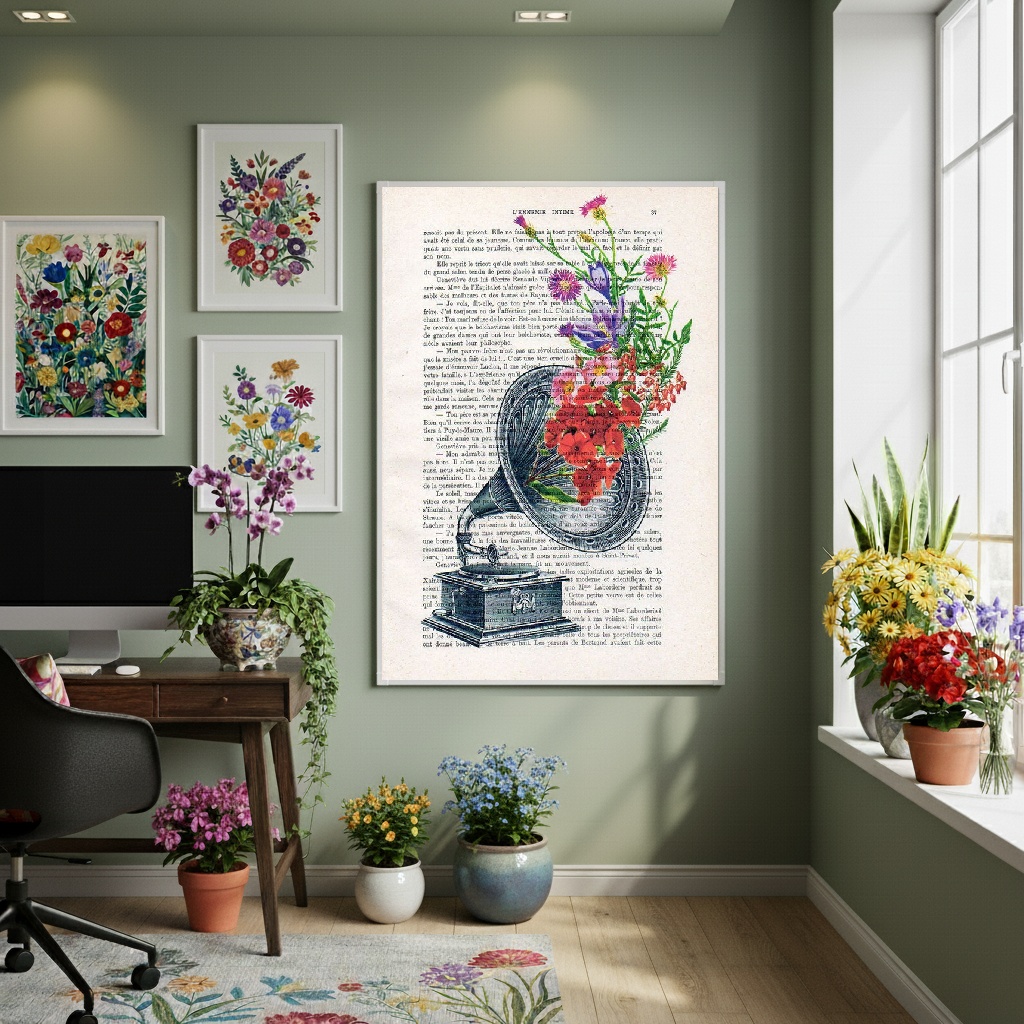 Quadro Decorativo Som Das Flores - 70x50cm