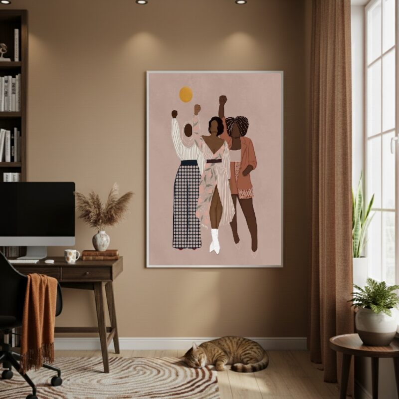 Quadro Decorativo Sororidade Negra - 70x50 cm
