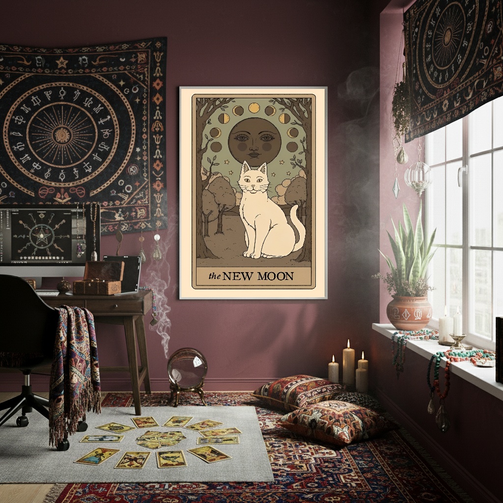 Quadro Decorativo Tarot Lua Nova - 70x50cm
