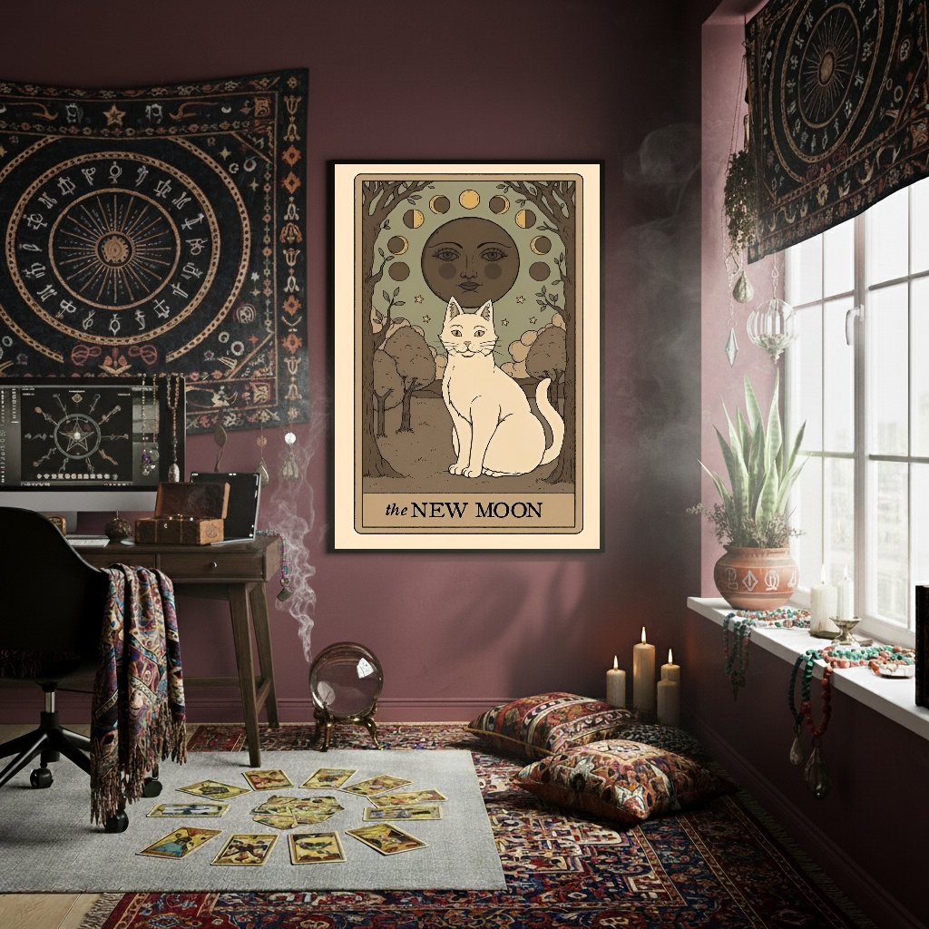 Quadro Decorativo Tarot Lua Nova - 70x50cm