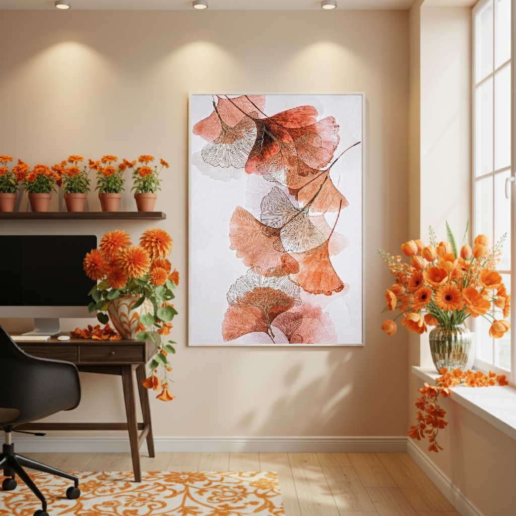Quadro Decorativo Tela De Flores - 70x50cm
