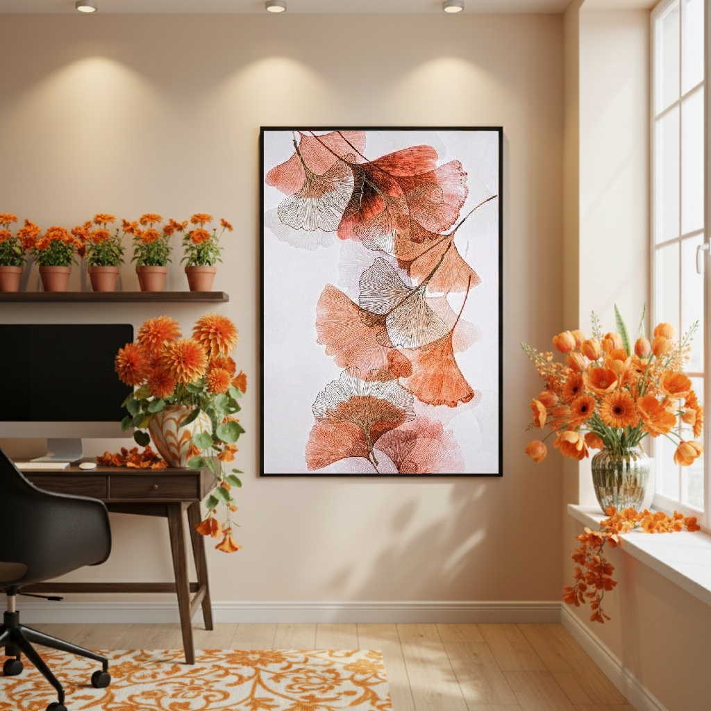 Quadro Decorativo Tela De Flores - 70x50cm