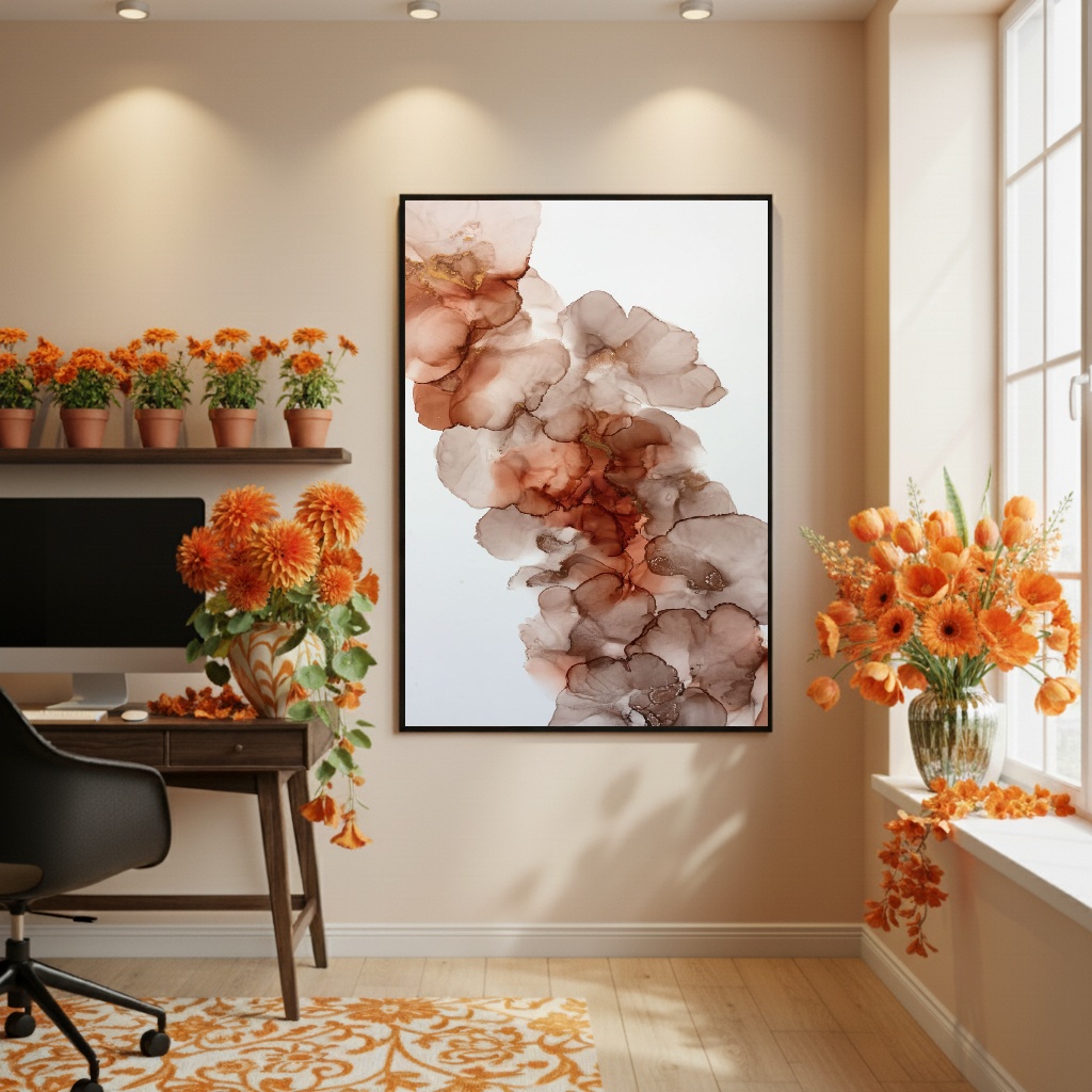 Quadro Decorativo Tela De Pétalas - 70x50cm