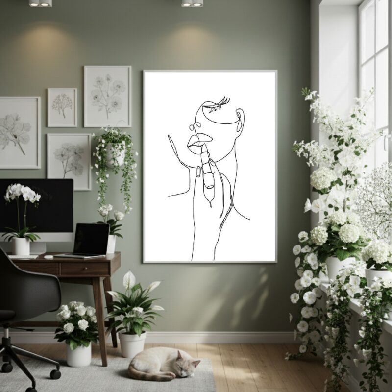 Quadro Decorativo Traço Da Feminilidade - 70x50 cm