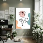 Quadro Decorativo Uma Rosa Moderna - 70x50cm