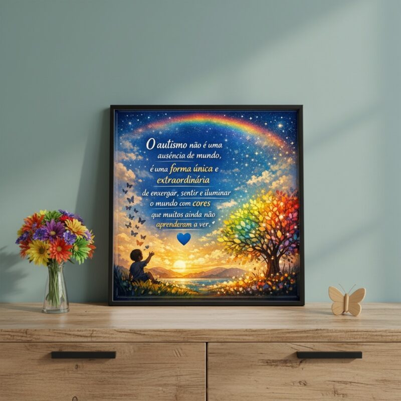 Quadro Autismo Reflexão - 33x33 Cm