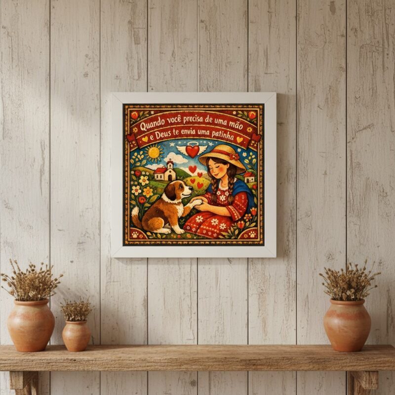 Quadro Cachorrinho Enviado Por Deus - 33x33 Cm