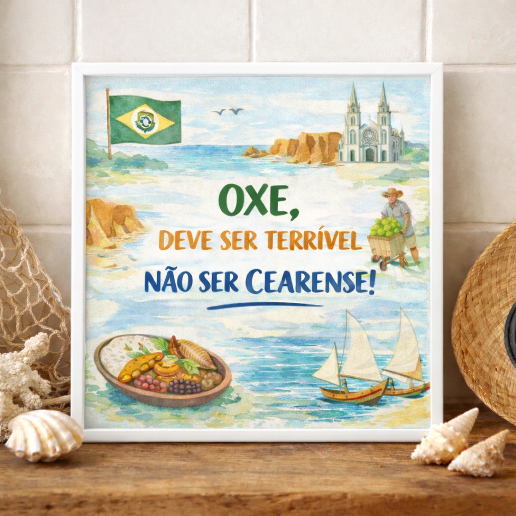 Quadro Cearense - Amor por Ceará - 33x33 Cm