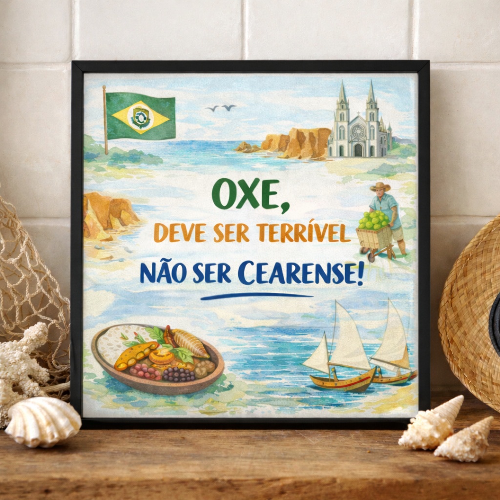 Quadro Cearense - Amor por Ceará - 33x33 Cm