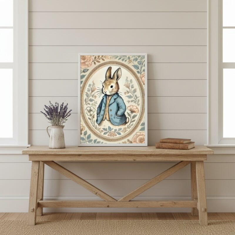 Quadro Decorativo Coelho - Medalhão