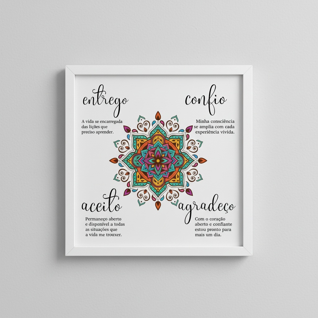 Quadro Entrego Aceito Confio - 33x33 Cm