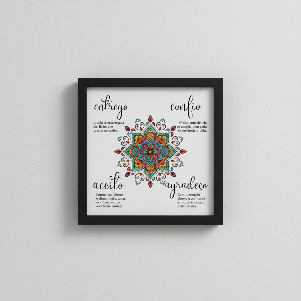 Quadro Entrego Aceito Confio - 33x33 Cm