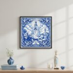 Quadro Estilo Azulejo N. Senhora de Fátima - 33x33 Cm