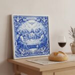 Quadro Estilo Azulejo Santa Ceia - 33x33 Cm