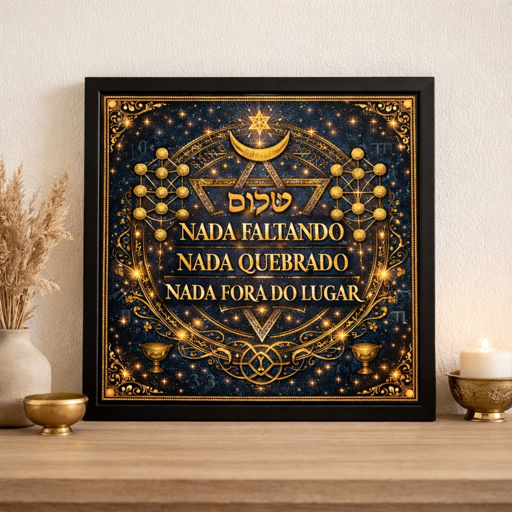 Quadro Filosofia Hebraica - 33x33 Cm