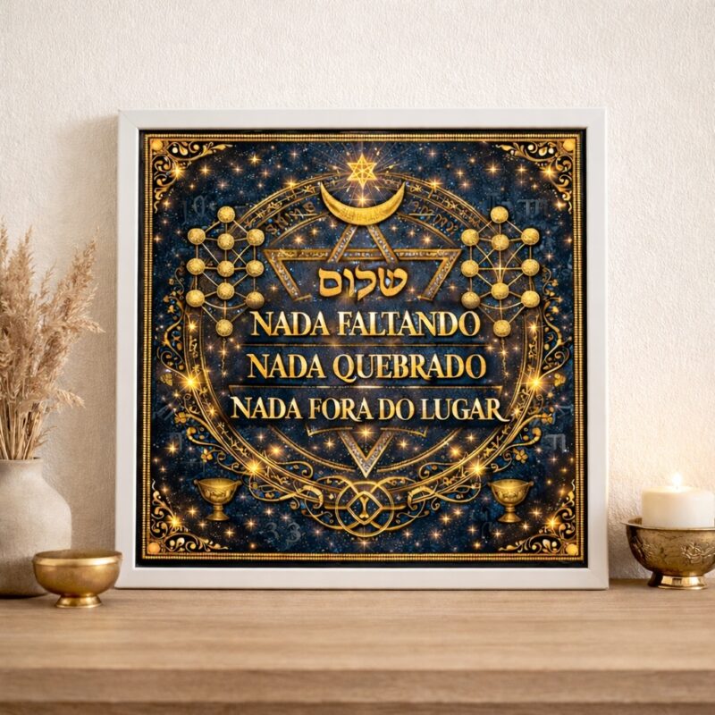Quadro Filosofia Hebraica - 33x33 Cm