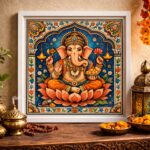 Quadro Ganesha Deusa Indiana - 33x33 Cm