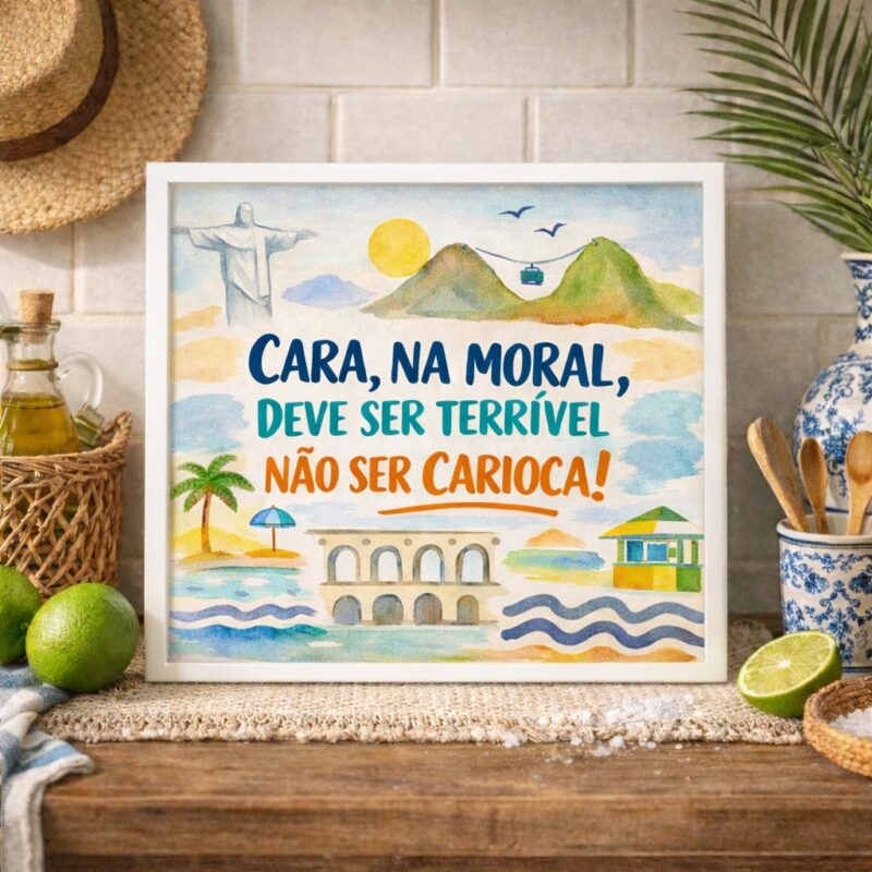 Quadro Rio de Janeiro Amor Carioca - 33x33 Cm