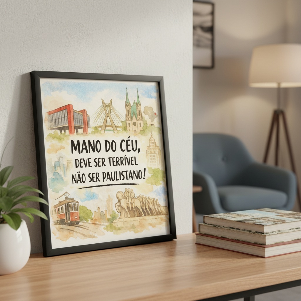 Quadro São Paulo Amor Paulista - 33x33 Cm