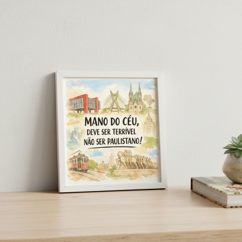 Quadro São Paulo Amor Paulista - 33x33 Cm