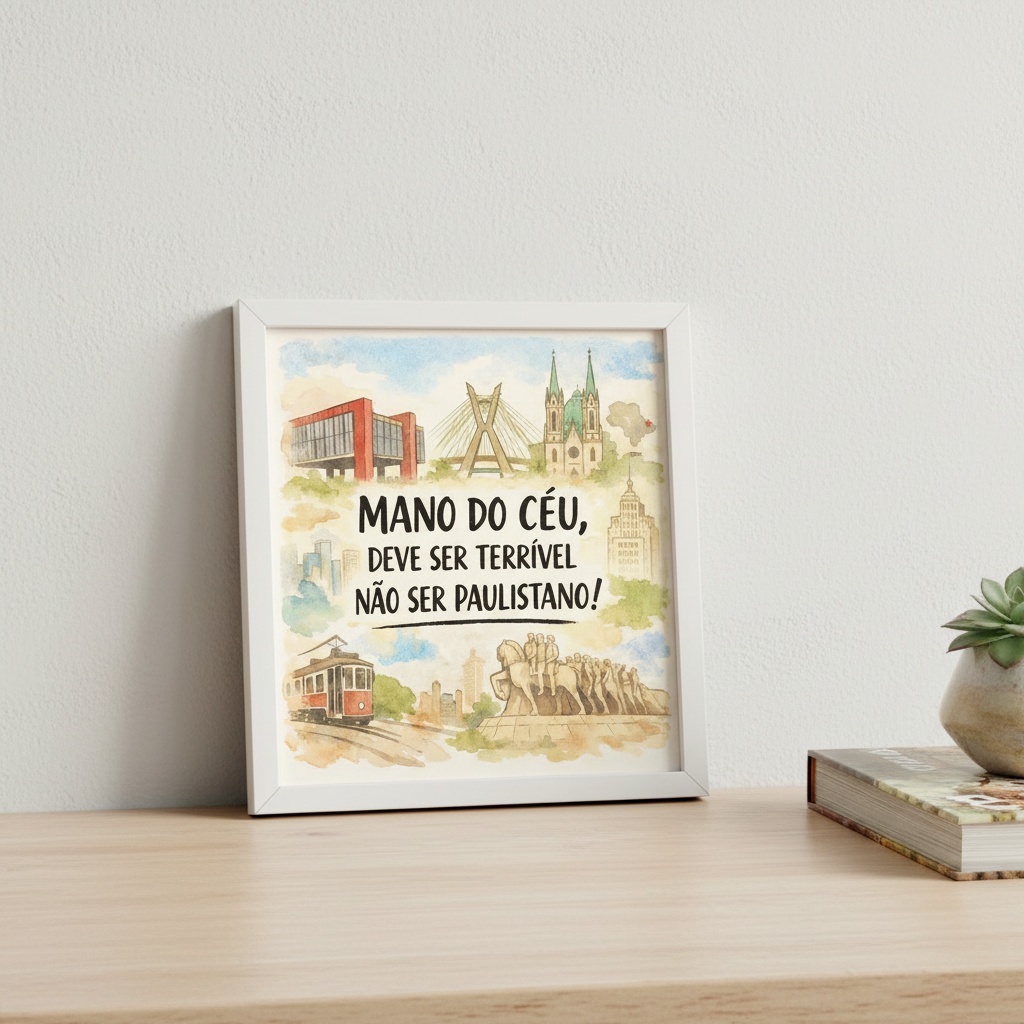 Quadro São Paulo Amor Paulista - 33x33 Cm