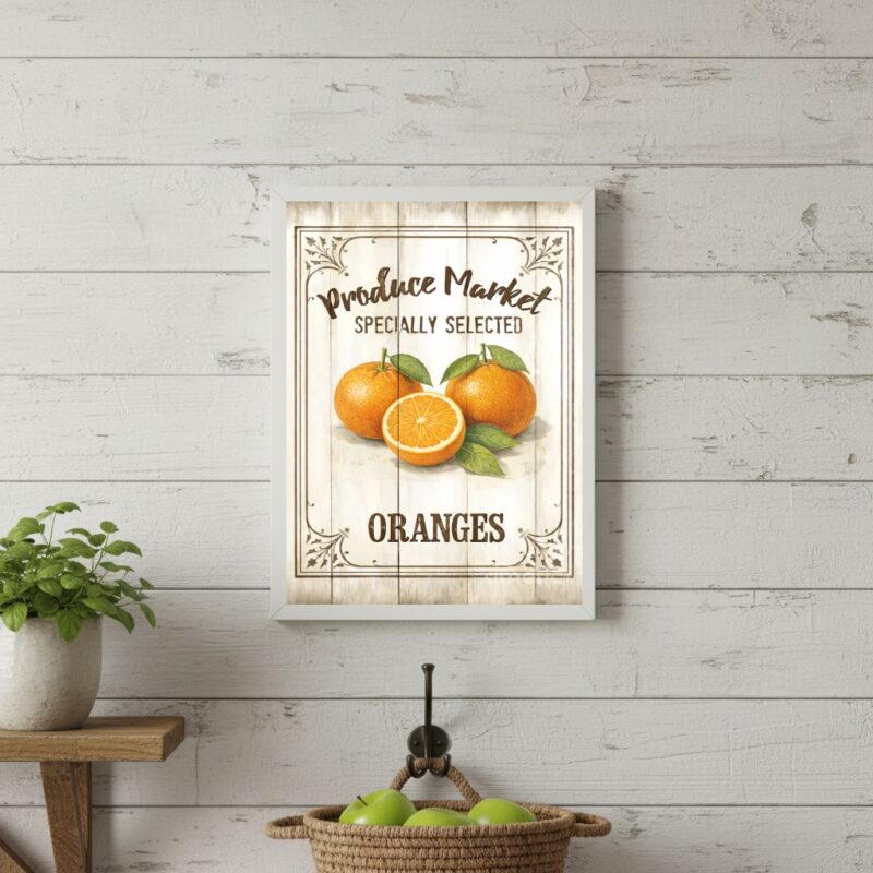 Quadro Vintage Para Cozinha - Laranjas