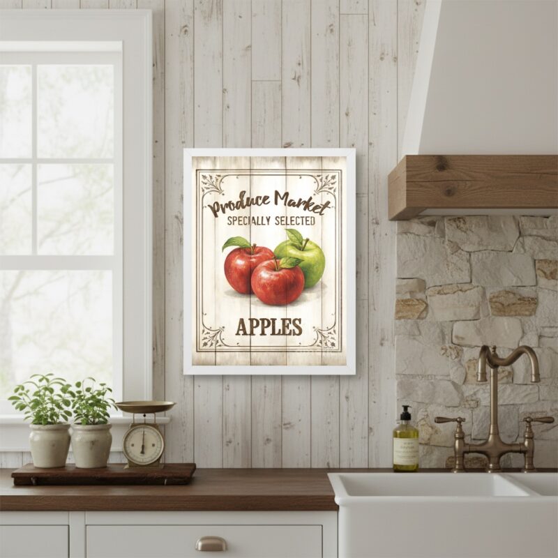 Quadro Vintage Para Cozinha - Maçãs