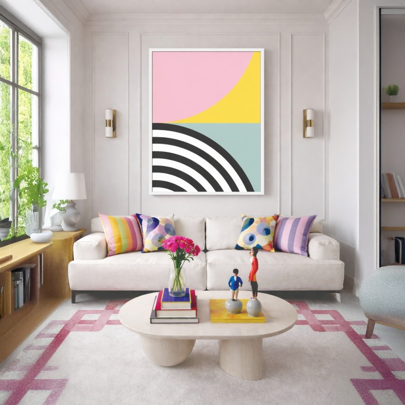 Quadro Canvas Geométrico Candy Color