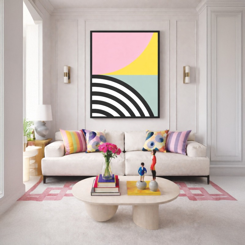 Quadro Canvas Geométrico Candy Color