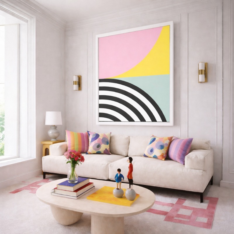 Quadro Canvas Geométrico Candy Color