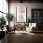 Quadro Canvas Abstrat Aquarela Rosa Boho