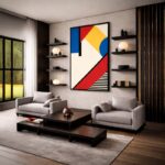 Quadro Canvas Abstrata Geométrica Bauhaus