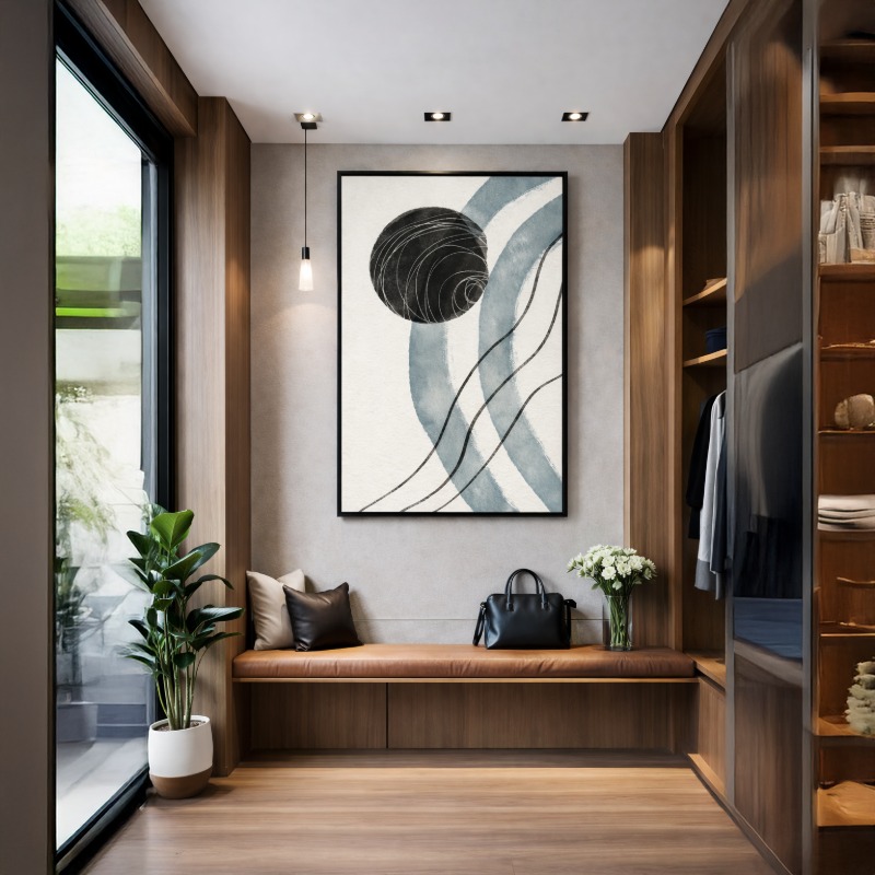 Quadro Canvas Abstrato Cinza Lua
