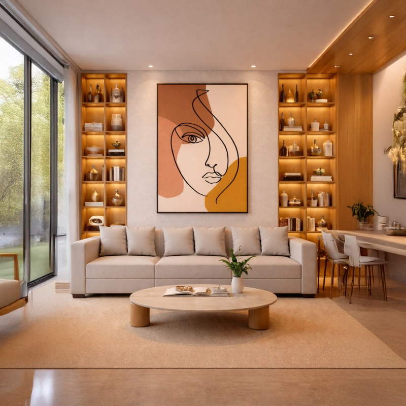 Quadro Canvas Abstrato Face Linear