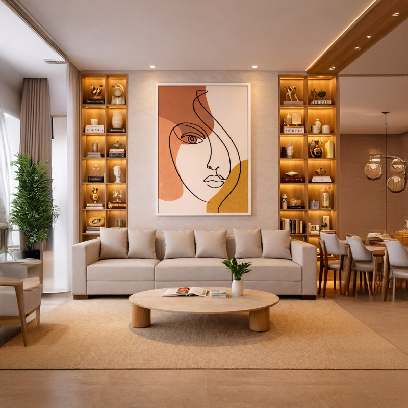 Quadro Canvas Abstrato Face Linear