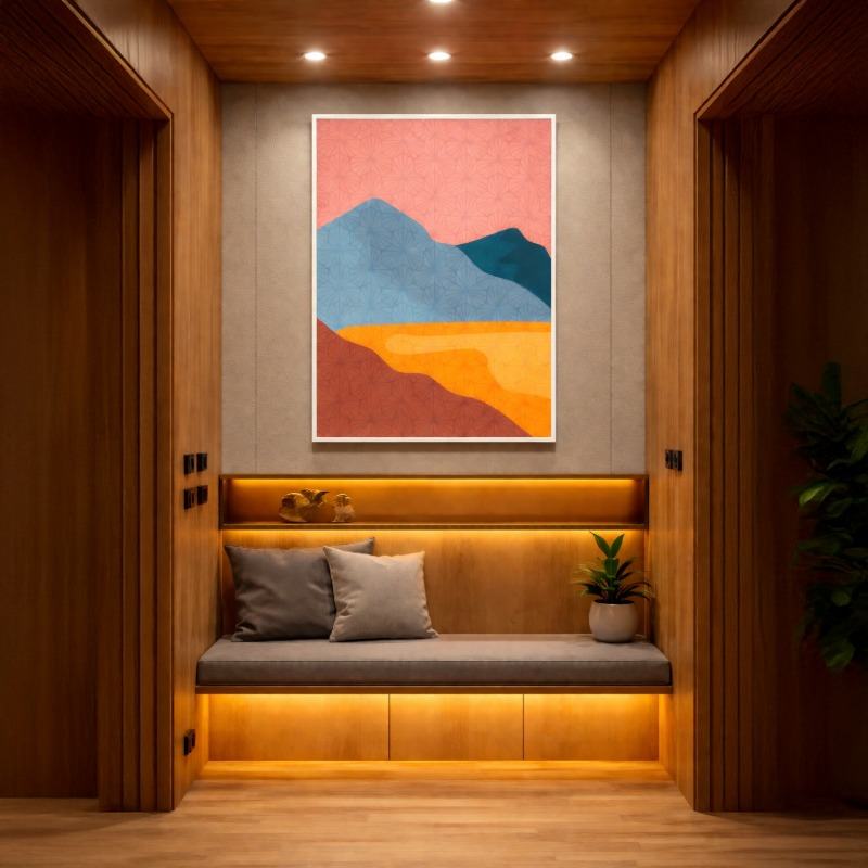 Quadro Canvas Abstrato Paisagem Montanha