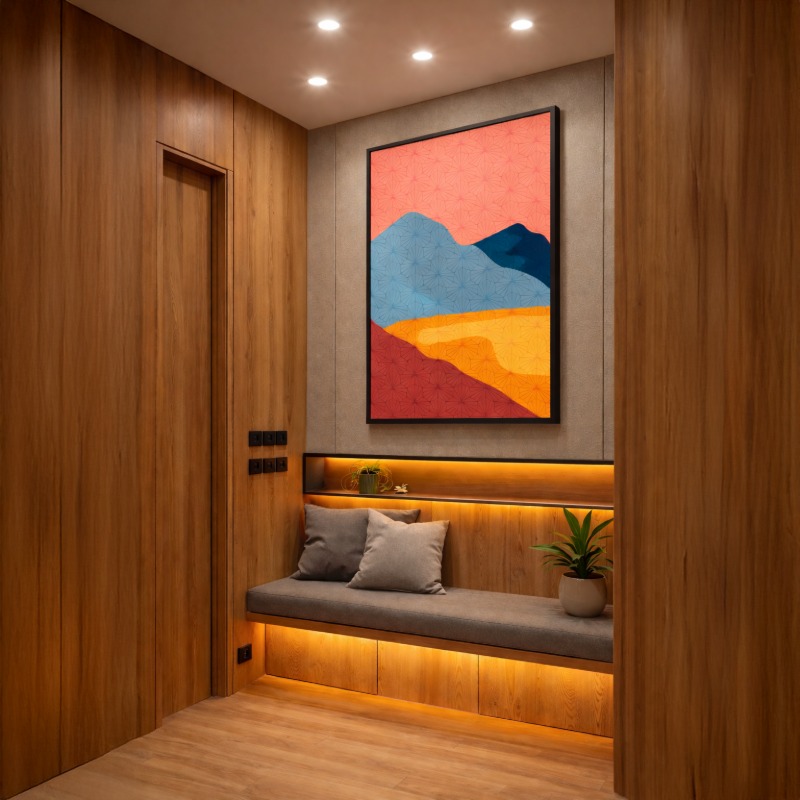 Quadro Canvas Abstrato Paisagem Montanha