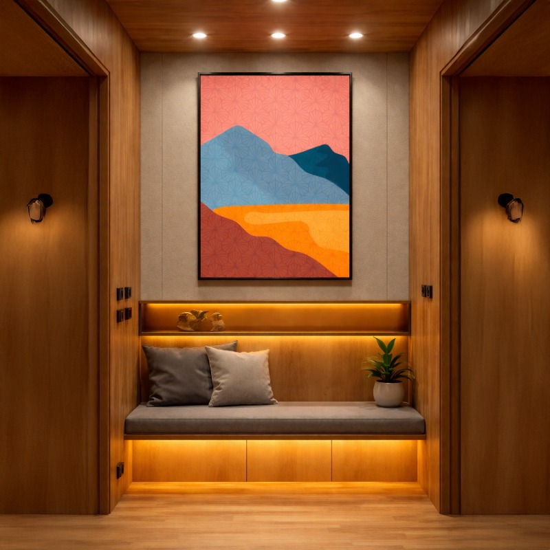 Quadro Canvas Abstrato Paisagem Montanha