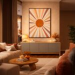 Quadro Canvas Abstrato Sol Boho