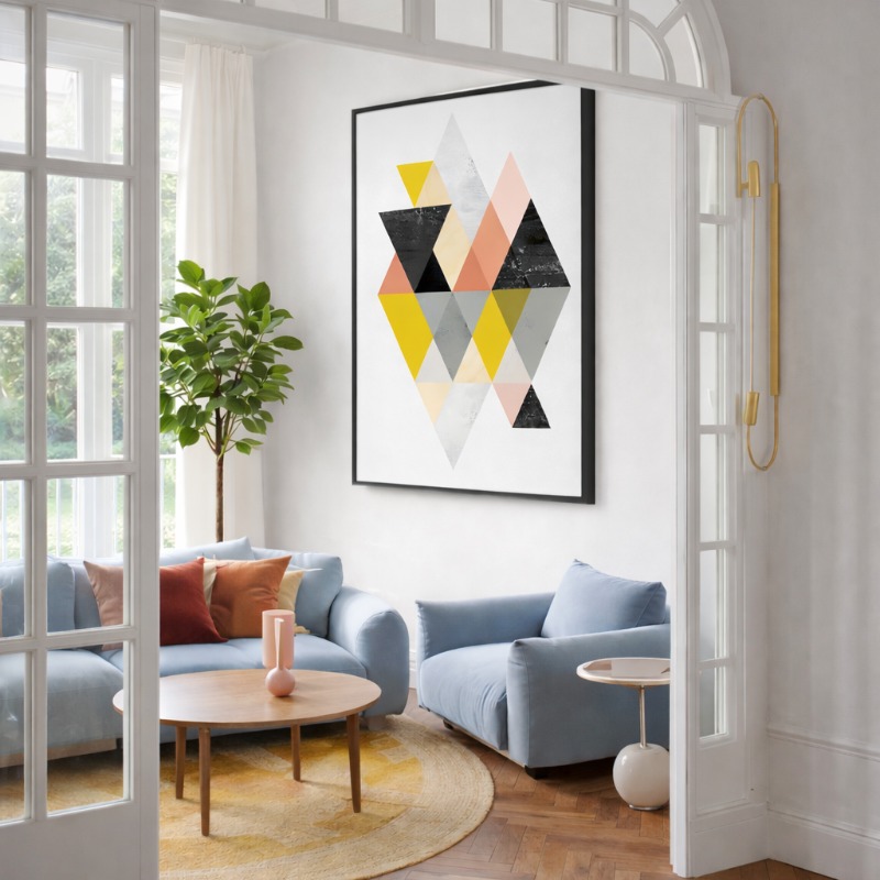Quadro Canvas Abstrato Triangular