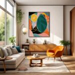 Quadro Canvas Abstrato Vaso Preto