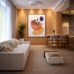 Quadro Canvas Folhagem Botânica Fundo Rosa