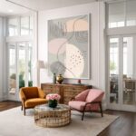 Quadro Canvas Formas Bege Preto