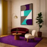 Quadro Canvas Formas Geométricas Azul e Cinza