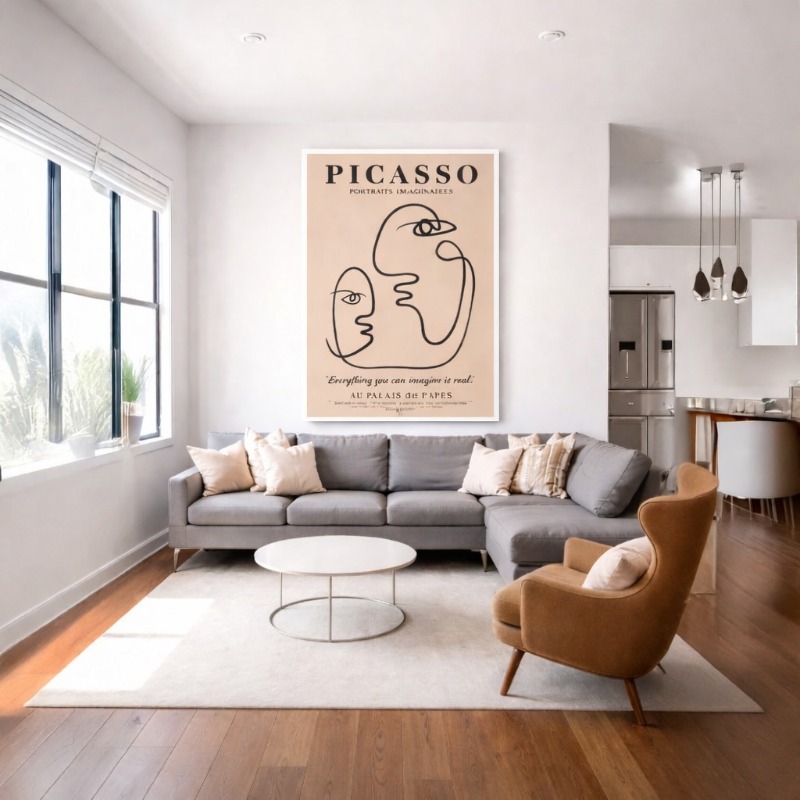 Quadro Canvas Pablo Picasso Abstract Kissing Couple Face