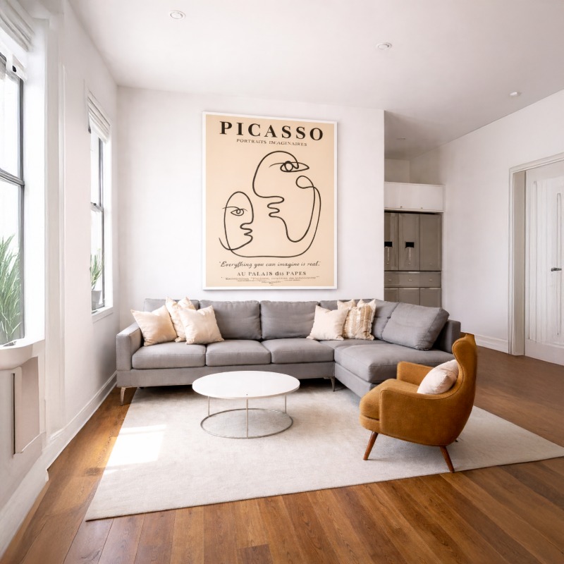 Quadro Canvas Pablo Picasso Abstract Kissing Couple Face