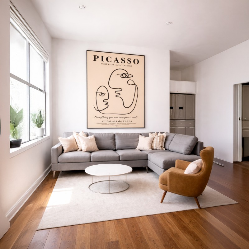 Quadro Canvas Pablo Picasso Abstract Kissing Couple Face